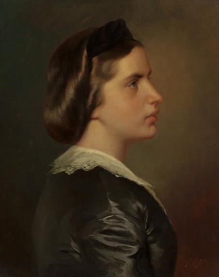 Franz Xaver Winterhalter | Portrait of a Young Woman in Profile. (Circa  1867) | MutualArt