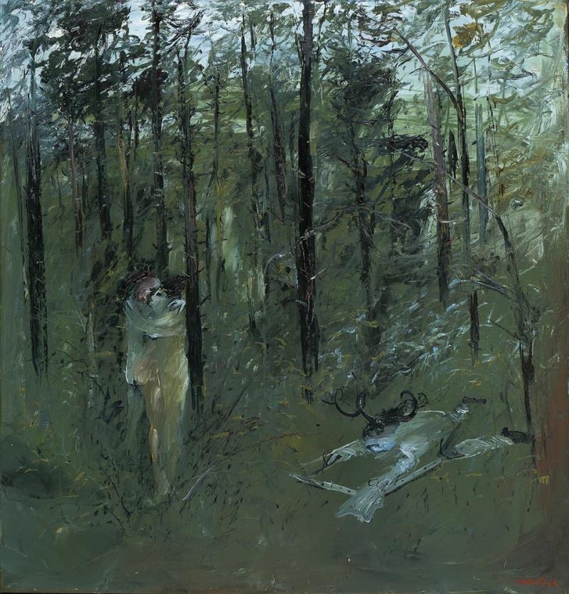 Figures and Lovers in Pine Forest by Arthur Boyd, 1973
