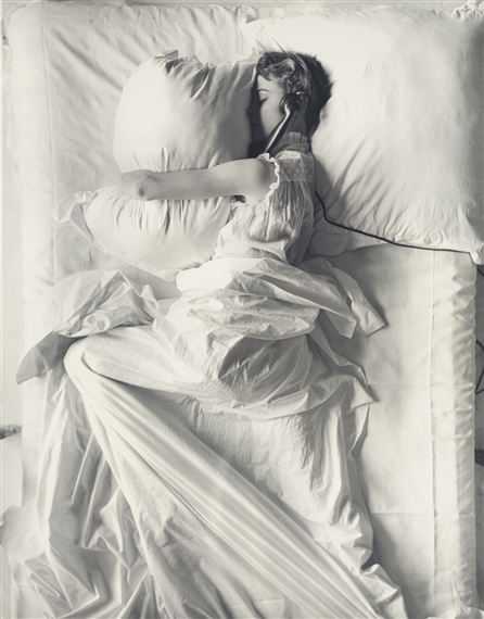 GIRL (IN BED) ON TELEPHONE by Irving Penn, 1949