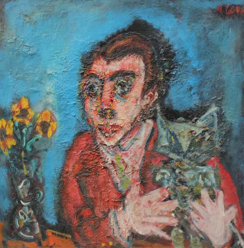 Artwork by Andre Leve, ''L'Enfant Au Chat'', Made of Oil on canvas