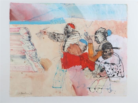 Scene with Five Figures by Miguel Condé, 1972
