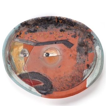 A Plate Depicting a Bearded Man - Birdie Thaler