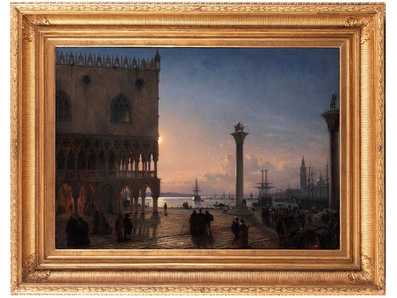 Friedrich Nerly | Piazza san marco in venedig im mondlicht (1871 ...