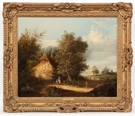 2 WORKS: A FISHING VILLAGE; AND THE WHITE GOOSE by John Berney Crome