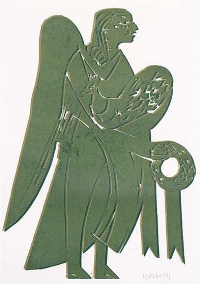 Weihnachtsengel by HAP  Grieshaber, 1966