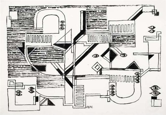 Mit einundzwanzig Augen by Hannah Höch, circa 1960