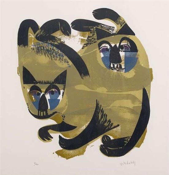 Siamkatzen by HAP  Grieshaber, 1964