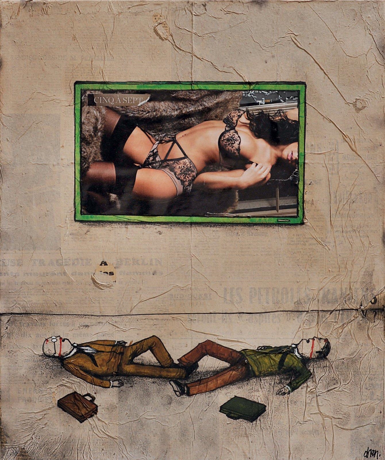 Artwork by Da Mental Vaporz, Hurting Image, Made of Mixed media on canvas