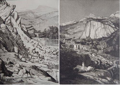 2 works: Mondnacht ; Bergsturz by Max Klinger, 1881