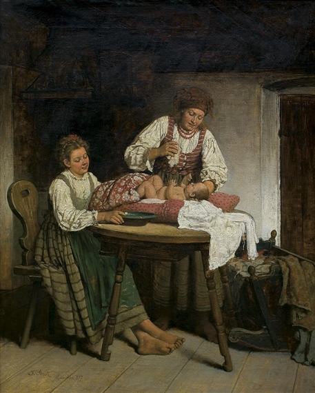 Motherhood by Franciszek Streitt, 1877
