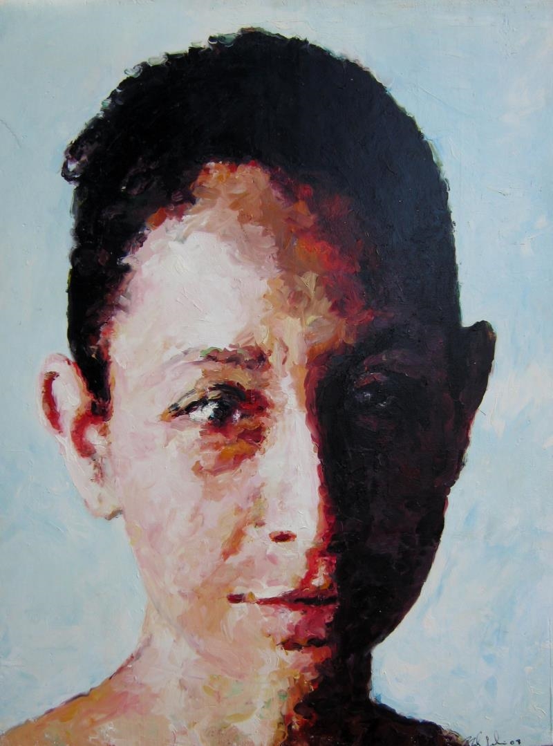 Artwork by Mark Gaskin, Chilanga #1, Made of Oil on plastic, on canvas, on board