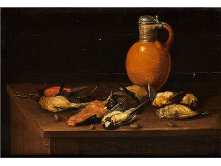 STILL LIFE WITH Tonkrug AND hunted birds by Pieter Boel