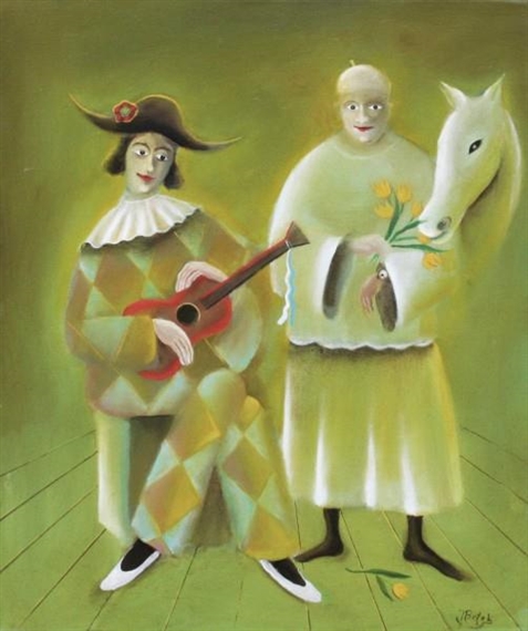 Two with a horse by Jan Botek