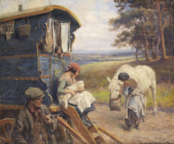 Roland Wheelwright | A gypsy family | MutualArt