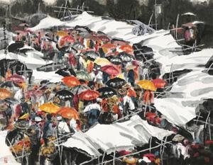 Artwork by Xu Xi, FLEA MARKET, Made of ink and color on paper
