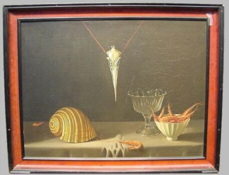 Coquiliage, crevettes et crane d'oiseau by Fernand Renard