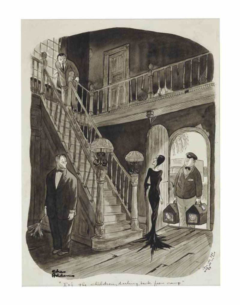 Addams Family: It's the children, darling, back from camp by Charles Addams