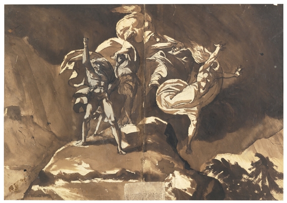 Henry Fuseli | THE WITCHES FLOATING ABOVE MACBETH AND BANQUO | MutualArt