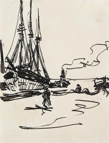 Im Hafen by Ernst Ludwig Kirchner, 1908