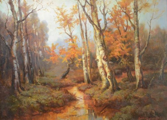 Autumn Landscape by Georgii Zakharovitch Bashindzhagian, 1899