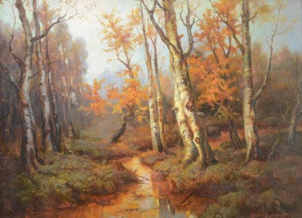 Artwork by Georgii Zakharovitch Bashindzhagian, Autumn Landscape, Made of Oil on canvas