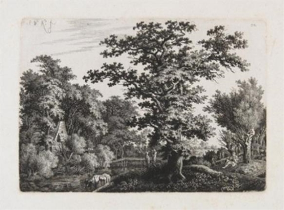 Landschaft mit Eiche am Wasser by Carl Wilhelm Kolbe, 1800