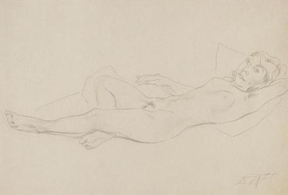Liegender weiblicher Akt by Otto Dix, 1921