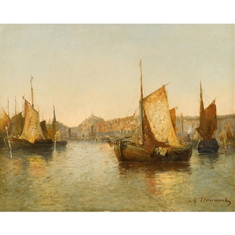 HARBOR SCENE - J. G. Clairmont