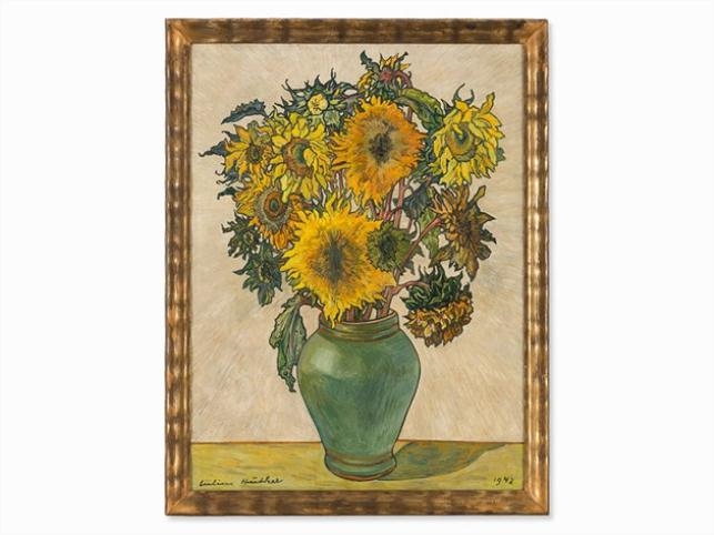 Still life with sunflowers by Julius Hüther, 1942