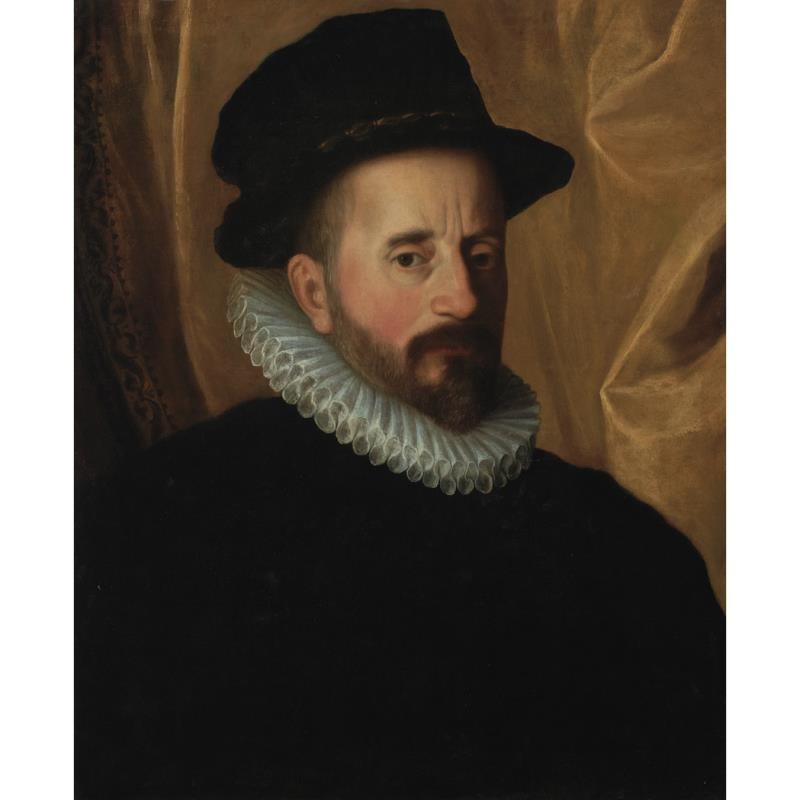 Portrait of a Gentleman in a Tall Hat and Millstone Ruff by Giovanni Battista Moroni