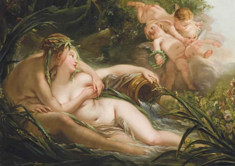 Artwork by François Boucher, River nymphs in a landscape together with disp...