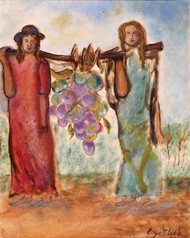 Artwork by Leopold Gottlieb, The Spies, Made of oil on paper mounted on wood