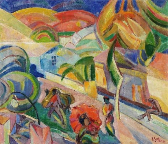 Artwork by Louis Seel, Straße in Sevilla, Made of Oil on canvas