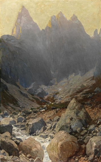 Die Mühlsturzhörner am Hirschbühl, Ramsau by Albert Stagura, 1930-1940s