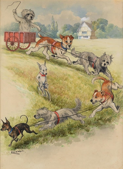 The Dog Team by Louis Wain