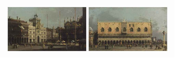 The Piazza San Marco: the Northeast Corner, and The Piazzetta: looking East, with the Ducal Palace by Canaletto