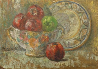 Still Life with Apples in a Bowl - Maria Studnicka