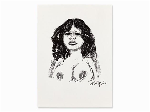 Halbakt von vorn by Otto Dix, 1966