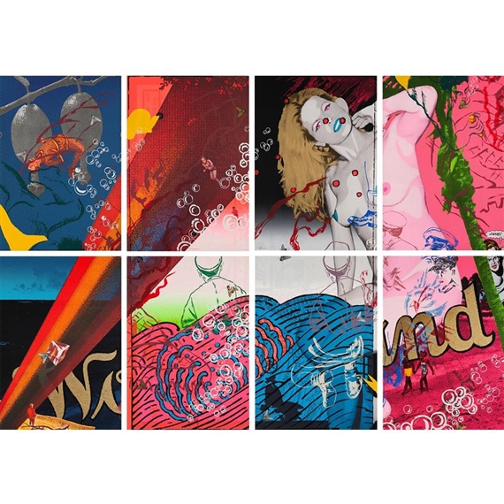 Set of 8; Double wonderland by Tadanori Yokoo, 1973