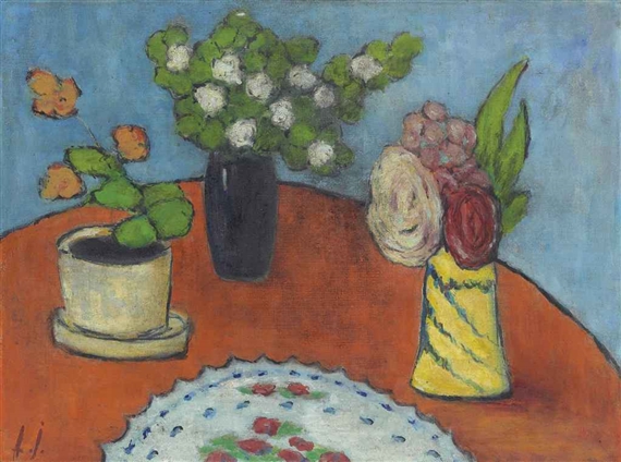 Stilleben mit Blumenstock by Alexej von Jawlensky, circa 1909