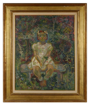 Young Girl on Bench - Suzanne Paquette