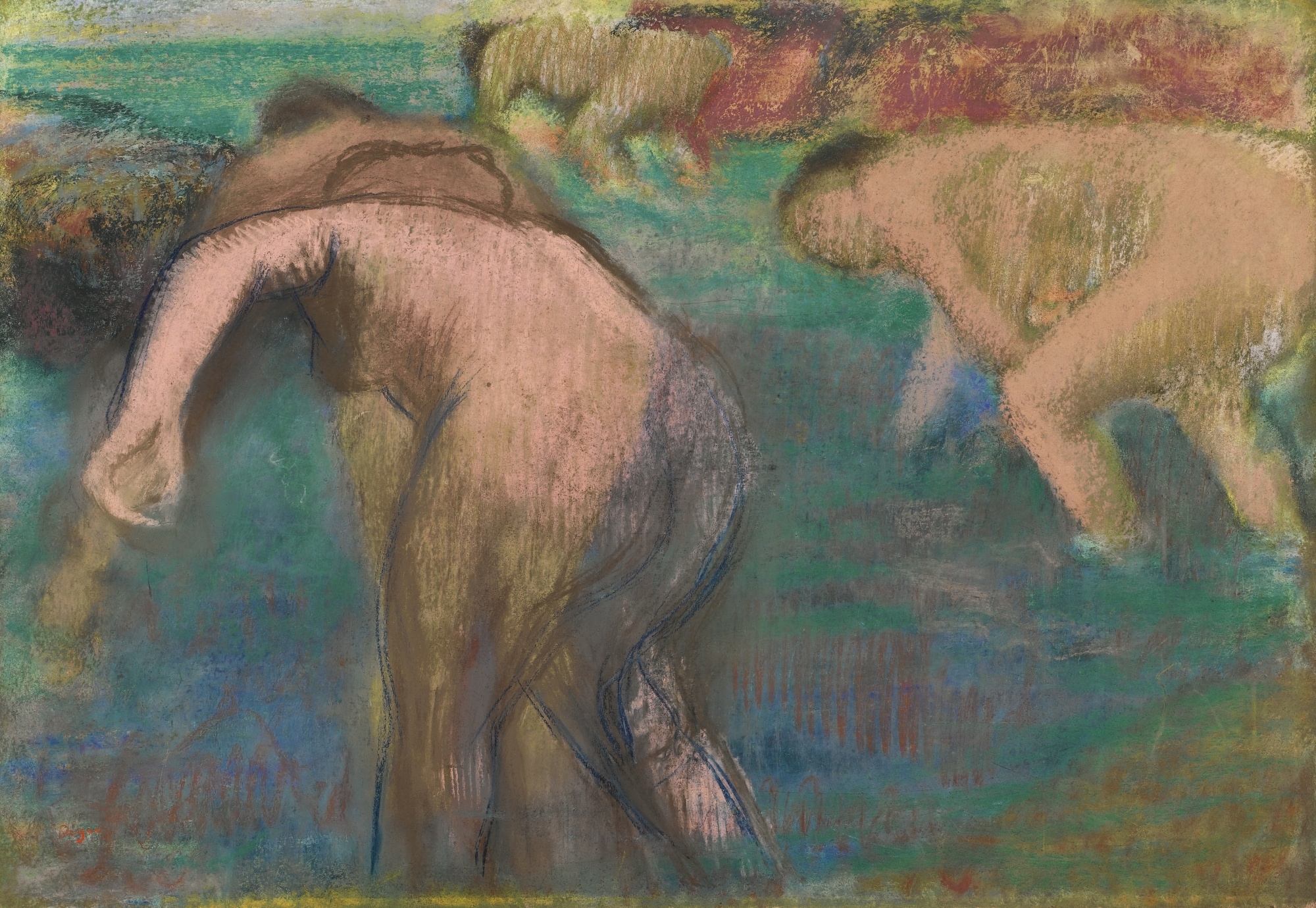 Artwork by Edgar Degas, FEMMES AU BAIN, Made of pastel on paper