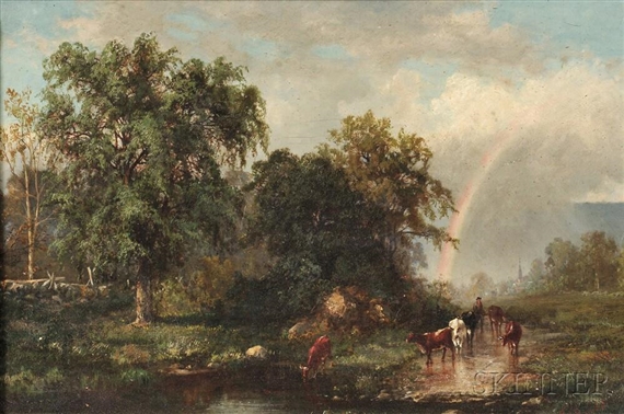 Frederick Rondel | Beyond the Rainbow/A Herder with Cattle | MutualArt