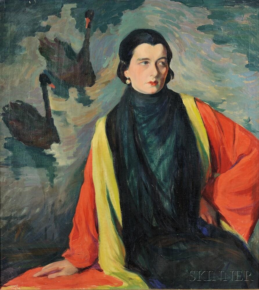 Artwork by Bosnian School, 20th Century, The Black Swan, Made of oil on canvas