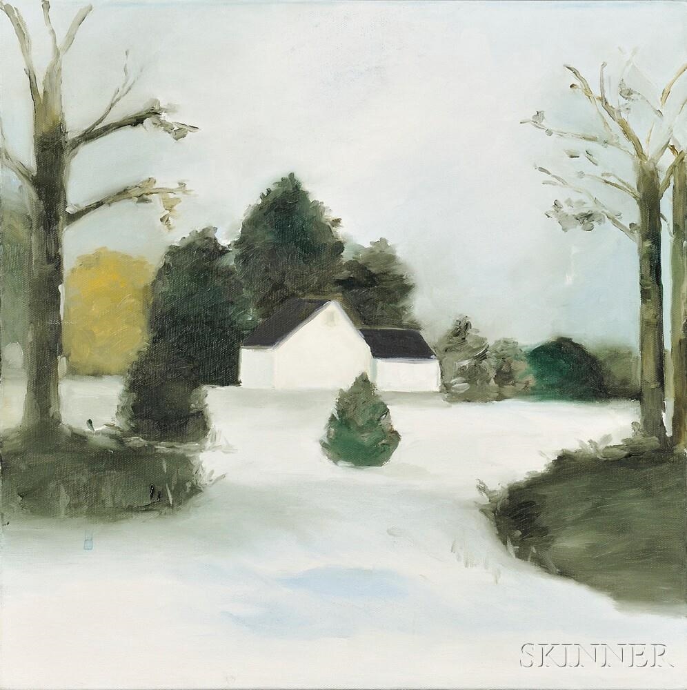 Artwork by Maureen Gallace, Bare Trees Winter, Made of oil on canvas