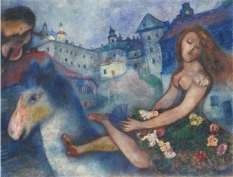 Jeune fille au cheval - Marc Chagall
