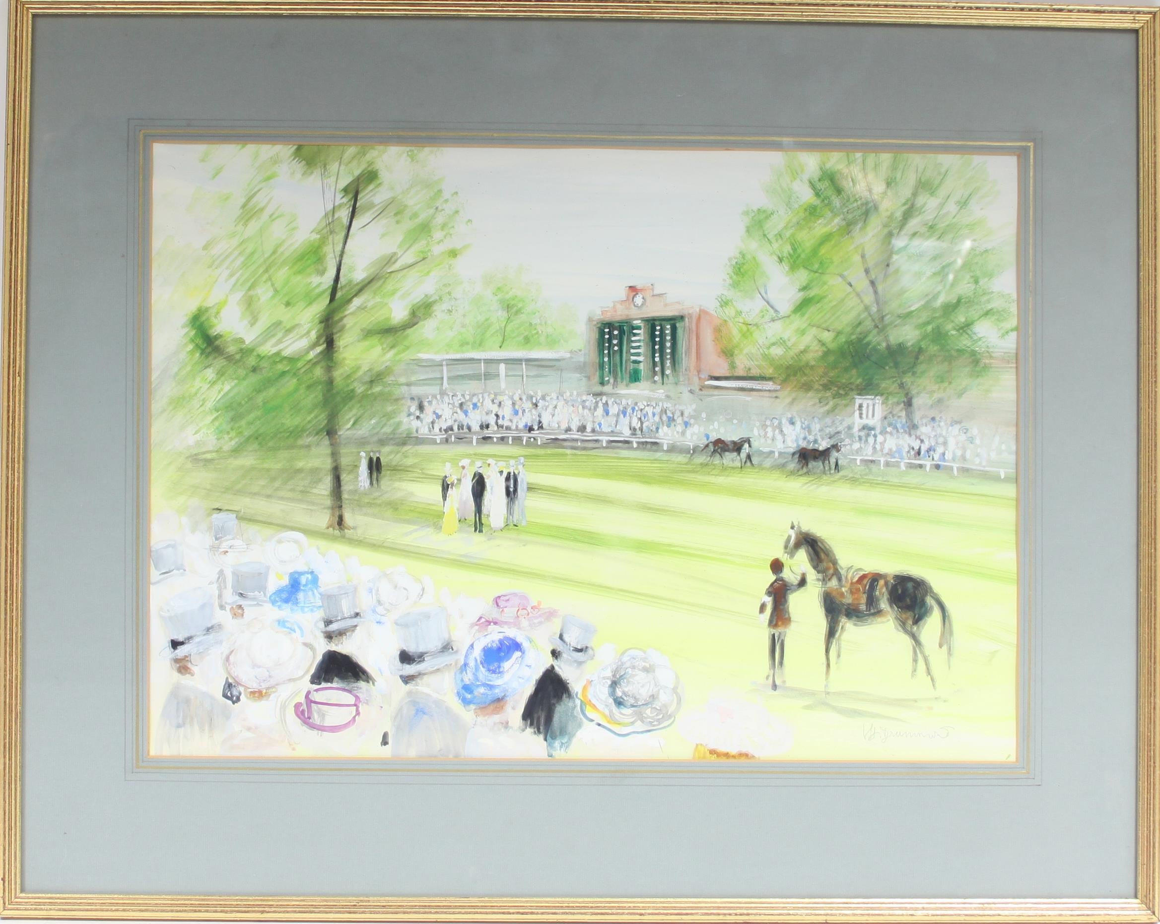 Artwork by H. Drummond, Parade Ring, Made of watercolour