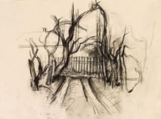 Path with Trees and Fence by Herbert Boeckl, 1926