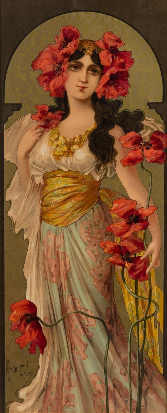 Maiden with Red Flowers by Mary Golay
