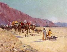 Le départ de la caravane by Alexis Auguste Delahogue